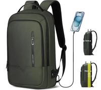Laptop Backpack, Expandable Waterproof Rucksack 15.6 Inch-Green | Business Backpack with USB Charging Port, Water Resistant Anti-Theft Slim Laptop Rucksack for Office, Work, Travel & Outdo