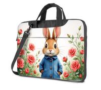 Laptop Backpack For Men Rabbit In Blue Coat With Red Roses Laptop Bag Laptop Bags Laptop Bag For Women 17 Inch(26x36cm)