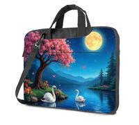 Laptop Backpack For Men Swans By The Moonlit Lake With Cherry Blossoms Laptop Bag Laptop Bags Laptop Bag For Women 17 Inch(29x40cm)