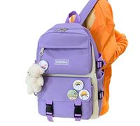 Laptop Backpack for Teens - 4 Pieces Preschool Nursery Travel Bag with Handbag, Pencil Case, Shoulder Bag, Outdoor Carry Bag for Teenagers, purple, Se référer au descriptif, Refer to description