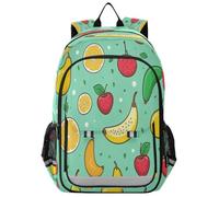 Laptop Backpack for Teens Women Men Travel Lightweight Durable Daypack Lemon Banana Cherry Fruit
