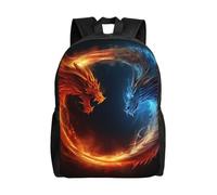 Laptop Backpack Large Capacity Carry On Backpack for Men Women Business Work Bag Fire and water phoenix Casual Daypack, Fire and Ice Dragons, One Size, Travel Backpacks