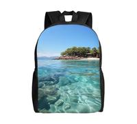 Laptop Backpack Large Capacity Carry On Backpack for Men Women Business Work Bag Fire and water phoenix Casual Daypack, Fiji Island and Clear Sea, One Size, Travel Backpacks