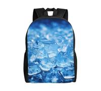 Laptop Backpack Large Capacity Carry On Backpack for Men Women Business Work Bag Fire and water phoenix Casual Daypack, Blue Ice Cube Background, One Size, Travel Backpacks