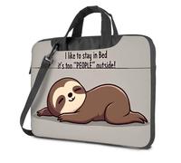 Laptop Backpack Sloth In Bed: Too Many People Outside Laptop Bag 15.6 Laptop Case Computer Backpack For Men(29x38cm)