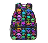 Laptop Backpack Travel Backpack Large Diaper BagBag Backpack for Women & Men (for Neon Gothic Skulls)