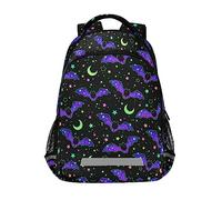 Laptop Backpack with Chest Strap, Gothic Magic Galaxy Bat School Backpack, Travel Hiking Backpack for Boys Girls Teen Adult, Rucksack, Knapsack