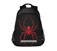 Laptop Backpack with Chest Strap, Red Spider on A Web School Backpack, Travel Hiking Bag for Boys Girls Teen College Adult, Rucksack Knapsack