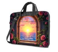 Laptop Backpack Women Sunset View From The Rose Garden Window Laptop Bag Computer Cases For Laptops Laptop Case(26x36cm)