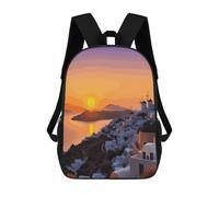 Laptop BackpackDurable Cute Greece Island Landscape Small Backpack Men