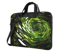 Laptop Bag 14 Inch Waterproof Portable Laptop Sleeve Case Abstract Green Snake Messenger Shoulder Bag Briefcase Messenger Bag W/Strap Handle
