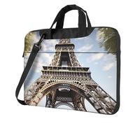 Laptop Bag 14 Inch Waterproof Portable Laptop Sleeve Case Eiffel Tower French Paris Monument Messenger Shoulder Bag Briefcase Messenger Bag W/Strap Handle