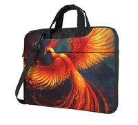 Laptop Bag 14 Inch Waterproof Portable Laptop Sleeve Case Orange Red Phoenix Messenger Shoulder Bag Briefcase Messenger Bag W/Strap Handle
