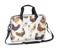 Laptop Bag 16 Inch, Messenger Shoulder Bag for Laptop or Tablet, Chicken Cocks And Hens Rooster Farm Animal Business Briefcase Gifts for Men Women