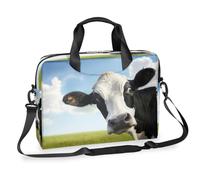 Laptop Bag 16 Inch, Messenger Shoulder Bag for Laptop or Tablet, Funny Country Farm Animal Cow Print Business Briefcase Gifts for Men Women
