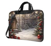 Laptop Bag Christmas Wood Messenger Shoulder Bag Shockproof Laptop Case Computer Carrying Cover Briefcase 14 inch