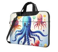 Laptop Bag Colorful Squid Octopus Messenger Shoulder Bag Shockproof Laptop Case Computer Carrying Cover Briefcase 14 inch