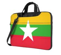 Laptop Bag Flag Of Myanmar Print, Adjustable Shoulder Strap & Hidden Handle, Simplifies Your Daily, Black, 13 inch