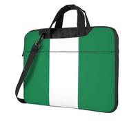 Laptop Bag Flag Of Nigeria Print, Adjustable Shoulder Strap & Hidden Handle, Simplifies Your Daily, Black, 13 inch