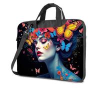 Laptop Bag Floral And Butterfly Fantasy Portrait Laptop Bag 16 Inch Laptop Case Laptop Case 16 Inch(29x40cm)