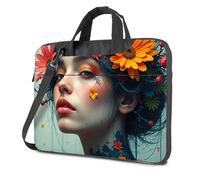 Laptop Bag Floral Fantasy: A Woman'S Portrait With Nature'S Wonders Laptop Bag 16 Inch Laptop Case Laptop Case 16 Inch(29x40cm)