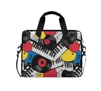 Laptop Bag for 16 15.6 inch Record Player Notes, Laptop Briefcase Bag for Women Men Student Work, Travel Shoulder Messenger Tote Cases Sleeves