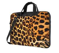 Laptop Bag for Work & Commute, Shockproof, Stripes on leopards Print Computer Messenger with Shoulder Strap
