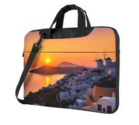 Laptop Bag Greece Island Sunset Landscape Messenger Shoulder Bag Shockproof Laptop Case Computer Carrying Cover Briefcase 13 inch