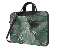 Laptop Bag Green Palm Tree Leaves Messenger Shoulder Bag Shockproof Laptop Case Computer Carrying Cover Briefcase 14 inch