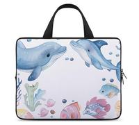 Laptop Bag Handheld Computer Bag Marine Life Elements Printed Briefcase for Tablet Laptop Carrying Case