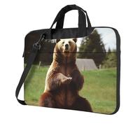 Laptop Bag Hi Bear Sit on The Lawn Messenger Shoulder Bag Shockproof Laptop Case Computer Carrying Cover Briefcase 13 inch