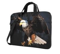 Laptop Bag Laptop Carrying Case 3D Bald Eagle Messenger Shoulder Bag with Shoulder Strap Computer Bag 14 inch