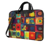 Laptop Bag Laptop Carrying Case Abstract Art Squares Messenger Shoulder Bag with Shoulder Strap Computer Bag 13 inch