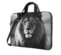 Laptop Bag Laptop Carrying Case African Lion Black and White Messenger Shoulder Bag with Shoulder Strap Computer Bag 13 inch