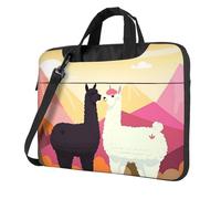 Laptop Bag Laptop Carrying Case Alpacas in Love in The Mountains Messenger Shoulder Bag with Shoulder Strap Computer Bag, Black, 13 inch