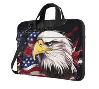 Laptop Bag Laptop Carrying Case America US Flag Bald Eagle Messenger Shoulder Bag with Shoulder Strap Computer Bag 13 inch