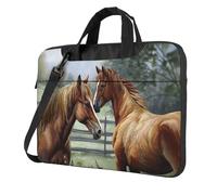 Laptop Bag Laptop Carrying Case Animals Embroidery Paintings Horses Messenger Shoulder Bag with Shoulder Strap Computer Bag 13 inch