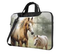 Laptop Bag Laptop Carrying Case Animals Embroidery Paintings Horses Messenger Shoulder Bag with Shoulder Strap Computer Bag 13 inch