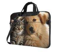 Laptop Bag Laptop Carrying Case Cats and dog Messenger Shoulder Bag with Shoulder Strap Computer Bag 13 inch
