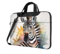 Laptop Bag Laptop Carrying Case Cute zebra watercolor Messenger Shoulder Bag with Shoulder Strap Computer Bag 14 inch