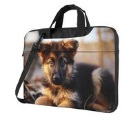 Laptop Bag Laptop Carrying Case German Shepherd Puppy Messenger Shoulder Bag with Shoulder Strap Computer Bag 14 inch