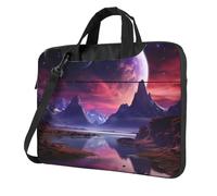 Laptop Bag Laptop Carrying Case Purple sky planet Messenger Shoulder Bag with Shoulder Strap Computer Bag 13 inch