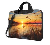 Laptop Bag Laptop Carrying Case Reeds by the river Messenger Shoulder Bag with Shoulder Strap Computer Bag 14 inch