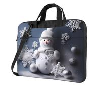 Laptop Bag Laptop Carrying Case Snowman Stars and Snowflakes Messenger Shoulder Bag with Shoulder Strap Computer Bag 13 inch