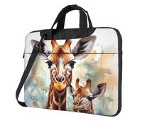 Laptop Bag Laptop Carrying Case Watercolor Deer Giraffe Messenger Shoulder Bag with Shoulder Strap Computer Bag 14 inch