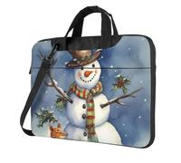 Laptop Bag Laptop Carrying Case Winter Snowman Messenger Shoulder Bag with Shoulder Strap Computer Bag 13 inch