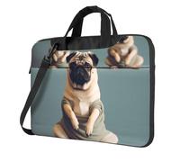 Laptop Bag Laptop Carrying Case Yoga pug Messenger Shoulder Bag with Shoulder Strap Computer Bag 14 inch