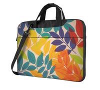 Laptop Bag Multicolor Leaves Messenger Shoulder Bag Shockproof Laptop Case Computer Carrying Cover Briefcase 15.6 inch