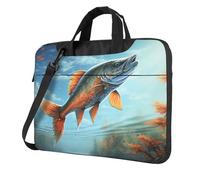 Laptop Bag Safflower Flying Fish Messenger Shoulder Bag Shockproof Laptop Case Computer Carrying Cover Briefcase 14 inch