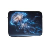 Laptop Bag Shockproof Portable with Fashion Sci-fi Jellyfish Pattern Handbag for Business Trip Work University, Black, 17 inch